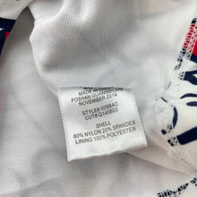 Load image into Gallery viewer, Girls Kate Mack, white &amp; navy swim top, hearts, EUC, size 5,  