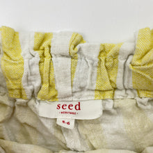 Load image into Gallery viewer, Girls Seed, yellow stripe cotton / linen shorts, elasticated, GUC, size 5-6,  