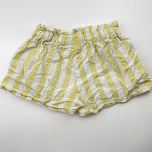 Load image into Gallery viewer, Girls Seed, yellow stripe cotton / linen shorts, elasticated, GUC, size 5-6,  