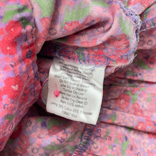 Load image into Gallery viewer, Girls Pumpkin Patch, denim dress, floral trim (loose stitches on back), FUC, size 4, L: 54cm