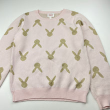 Load image into Gallery viewer, Girls Seed, pink cotton / metallic gold knit sweater / jumper, EUC, size 7,  