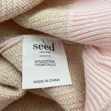 Load image into Gallery viewer, Girls Seed, pink cotton / metallic gold knit sweater / jumper, EUC, size 7,  