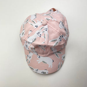 Girls Seed, pink cotton baseball cap, rabbits, EUC, size 6-8,  