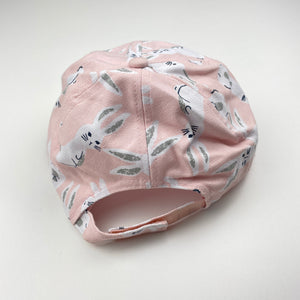 Girls Seed, pink cotton baseball cap, rabbits, EUC, size 6-8,  