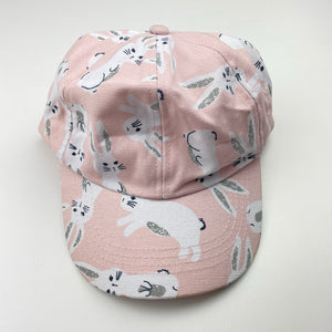 Girls Seed, pink cotton baseball cap, rabbits, EUC, size 6-8,  