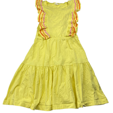 Girls Milkshake, yellow cotton ruffle summer dress, EUC, size 8, L: 70cm