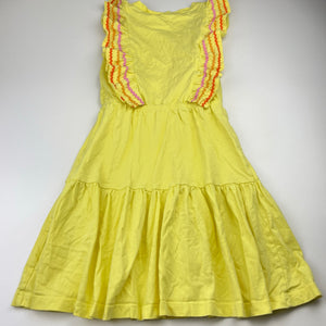 Girls Milkshake, yellow cotton ruffle summer dress, EUC, size 8, L: 70cm