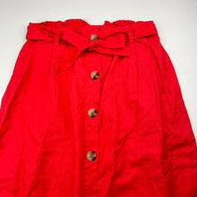 Load image into Gallery viewer, Girls Seed, red linen /cotton skirt elasticated, L:59cm, EUC, size 10,  