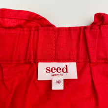 Load image into Gallery viewer, Girls Seed, red linen /cotton skirt elasticated, L:59cm, EUC, size 10,  