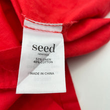 Load image into Gallery viewer, Girls Seed, red linen /cotton skirt elasticated, L:59cm, EUC, size 10,  
