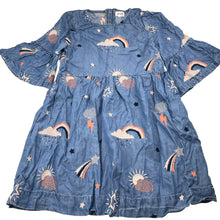 Load image into Gallery viewer, Girls Seed, embroidered lyocell dress, rainbows, GUC, size 8, L: 67cm