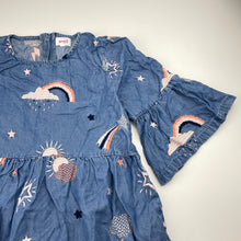Load image into Gallery viewer, Girls Seed, embroidered lyocell dress, rainbows, GUC, size 8, L: 67cm