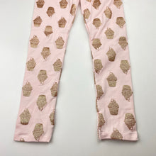 Load image into Gallery viewer, Girls Seed, pink leggings, gold glitter cupcakes, NEW, size 4,  