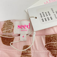 Load image into Gallery viewer, Girls Seed, pink leggings, gold glitter cupcakes, NEW, size 4,  