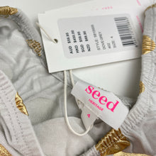 Load image into Gallery viewer, Girls Seed, cotton lined grey &amp; gold party dress, NEW, size 4, L: 50cm