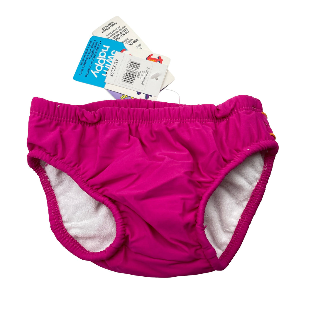 Girls Bright Bots, swim nappy / bottoms, UPF50+, NEW, size 0,  