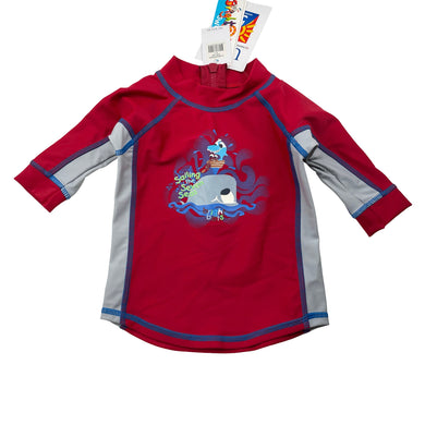 Boys Bright Bots, long sleeve rashie / swim top, UP50+, NEW, size 000,  