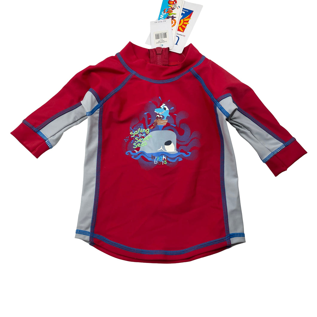 Boys Bright Bots, long sleeve rashie / swim top, UP50+, NEW, size 000,  