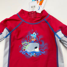Load image into Gallery viewer, Boys Bright Bots, long sleeve rashie / swim top, UP50+, NEW, size 000,  