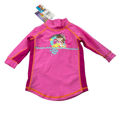 Girls Bright Bots, long sleeve rashie / swim top, UP50+, NEW, size 00,  
