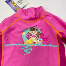 Load image into Gallery viewer, Girls Bright Bots, long sleeve rashie / swim top, UP50+, NEW, size 00,  