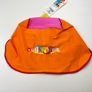 Girls Bright Bots, pink & orange legionnaire swim hat, NEW, size 4-6,  