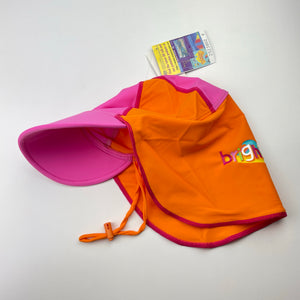 Girls Bright Bots, pink & orange legionnaire swim hat, NEW, size 4-6,  