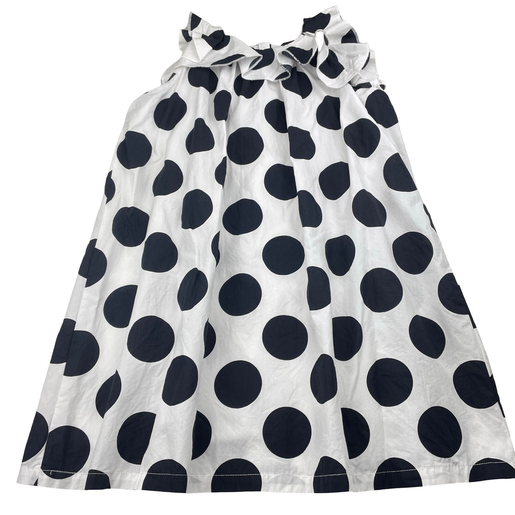 Girls Seed, lined spotted cotton dress (light marks), FUC, size 6-7, L: 62cm