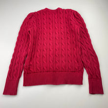 Load image into Gallery viewer, Girls RALPH LAUREN, red cotton cable knit cardigan (wash fade), FUC, size 6,  