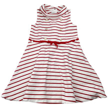 Load image into Gallery viewer, Girls JANIE and JACK, red &amp; white stripe dress (light marks), FUC, size 5, L: 54cm