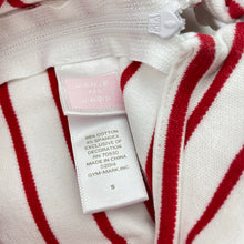 Load image into Gallery viewer, Girls JANIE and JACK, red &amp; white stripe dress (light marks), FUC, size 5, L: 54cm