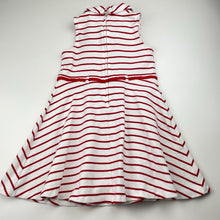 Load image into Gallery viewer, Girls JANIE and JACK, red &amp; white stripe dress (light marks), FUC, size 5, L: 54cm