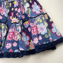 Load image into Gallery viewer, Girls colourful, floral viscose dress, no size, armpit-armpit: 28cm, GUC, size 4, L: 65cm