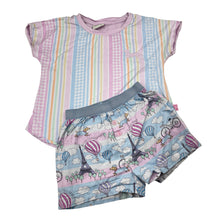 Load image into Gallery viewer, Girls Peter Alexander, lightweight cotton pyjama top &amp; shorts, FUC, size 4,  