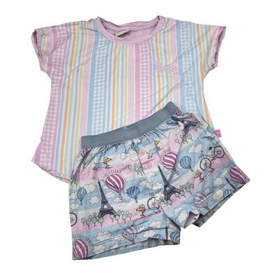 Girls Peter Alexander, lightweight cotton pyjama top & shorts, FUC, size 4,  