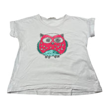 Load image into Gallery viewer, Girls Seed, cotton tee / top, sequin owl, FUC, size 5-6,  