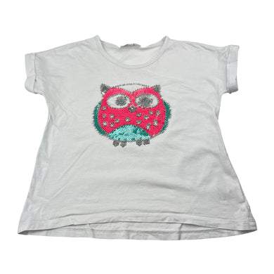 Girls Seed, cotton tee / top, sequin owl, FUC, size 5-6,  