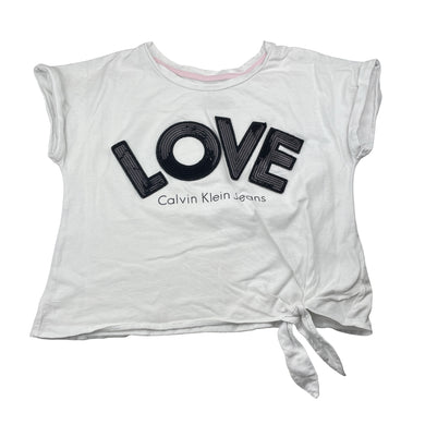 Girls Calvin Klein Jeans, cotton tee / top, sequins, FUC, size 8-10,  