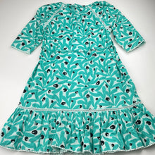 Load image into Gallery viewer, Girls Country Road, lightweight cotton dress, olives, EUC, size 7, L: 67cm