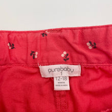 Load image into Gallery viewer, Girls Purebaby, organic cotton pants, adjustable, inside leg: 26.5cm, GUC, size 1,  