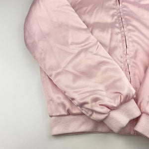 Girls Country Road, pink satin bomber jacket (marks back sleeves & cuffs), FUC, size 8-9,  