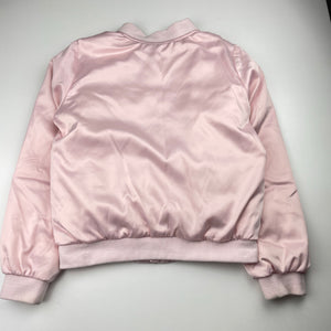 Girls Country Road, pink satin bomber jacket (marks back sleeves & cuffs), FUC, size 8-9,  