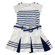 Load image into Gallery viewer, Girls Chateau de Sable, nautical cotton dress (light marks front skirt), FUC, size 6, L: 60cm