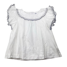 Load image into Gallery viewer, Girls JANIE and JACK, lined cotton flutter-sleeve top, EUC, size 6,  