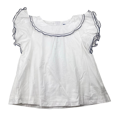 Girls JANIE and JACK, lined cotton flutter-sleeve top, EUC, size 6,  