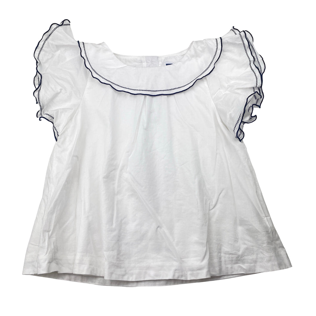 Girls JANIE and JACK, lined cotton flutter-sleeve top, EUC, size 6,  