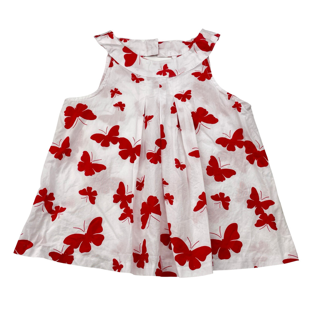 Girls JANIE and JACK, lightweight cotton summer top, butterflies, EUC, size 5,  