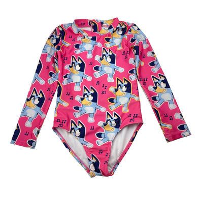 Girls BLUEY, long sleeve swim one-piece (pilling), FUC, size 5,  