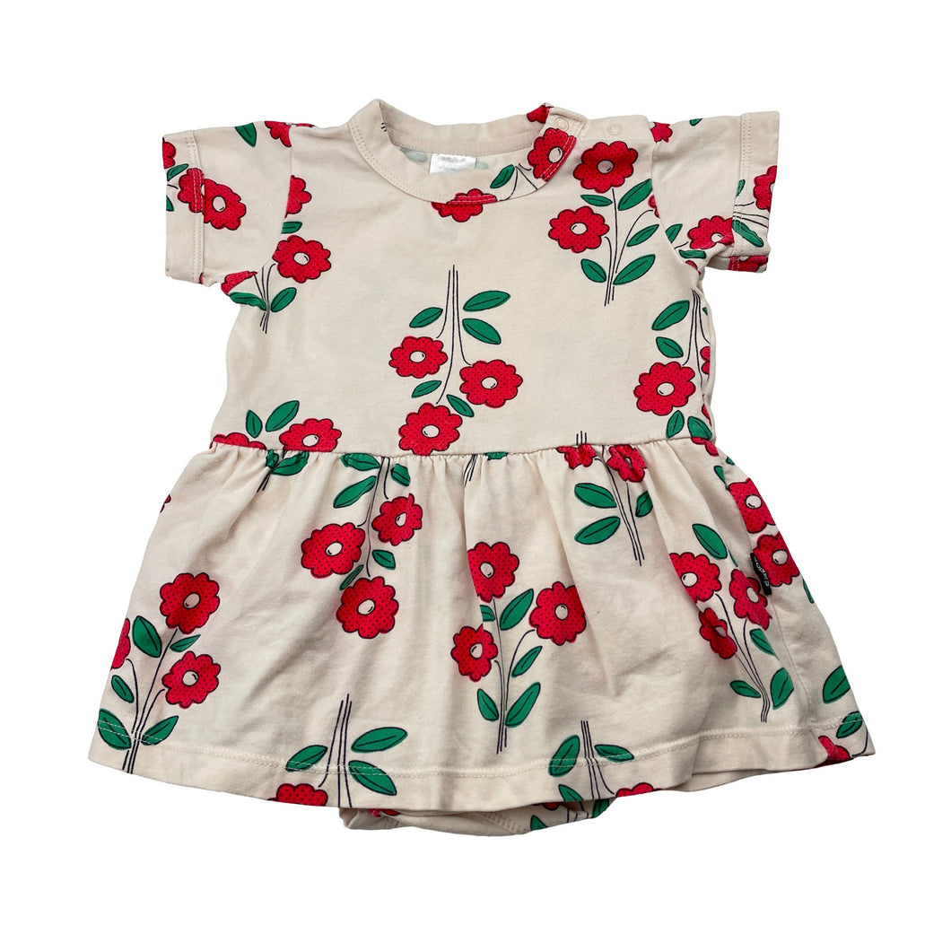 Girls BONDS, stretchy floral romper dress, GUC, size 00,  