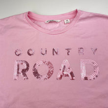 Load image into Gallery viewer, Girls Country Road, pink cotton tee / top, sequins, GUC, size 8,  
